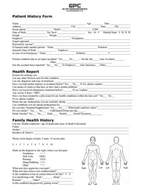 Patient History Form