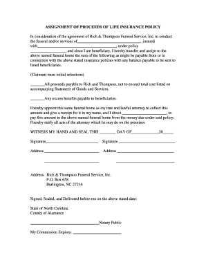 Assignment of Life Insurance Proceeds
