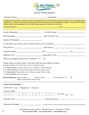 Facility Rental Request Form