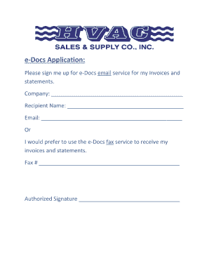 e-Docs Service Signup Form