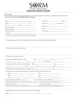 Employee's Report of Injury