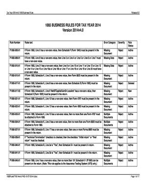 IRS Form 1065 Business Rules 2014