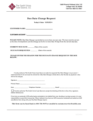 Due Date Change Request Form
