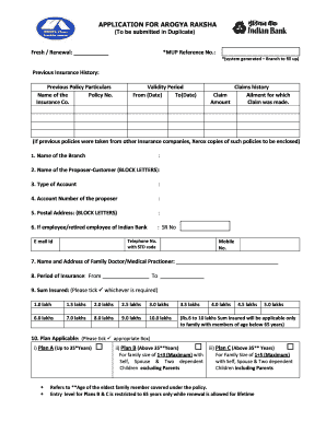Arogya Raksha Health Insurance Application