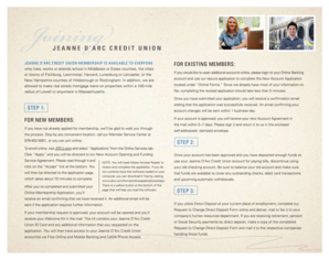 Jeanne D’Arc Credit Union Membership Application
