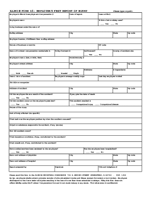 Illinois Form 45: Employer's First Report of Injury