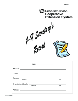 4-H Club Annual Goals and Plan Form