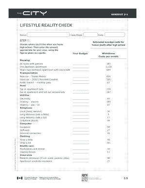 Lifestyle Reality Check Questionnaire