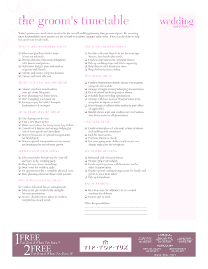 Groom's Wedding Planning Checklist