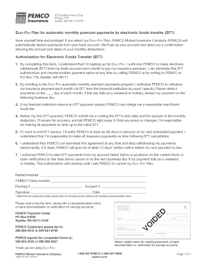 PEMCO Easy-Pay Plan Authorization Form