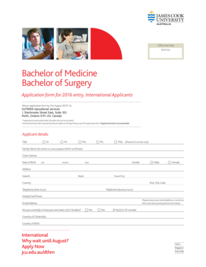 Bachelor of Medicine Bachelor of Surgery Application Form