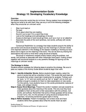 Vocabulary Development Activity Guide