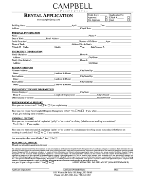Rental Application Form