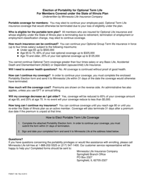 Portability Election for Optional Term Life Insurance