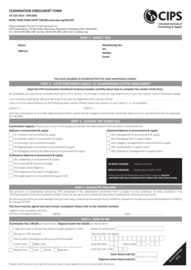 CIPS Examination Enrolment Form