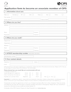 CIPS Associate Member Application Form