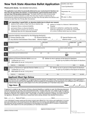 New York State Absentee Ballot Application