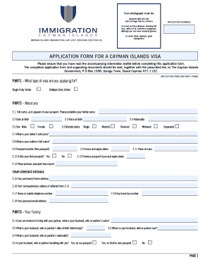 Cayman Islands Visa Application Form