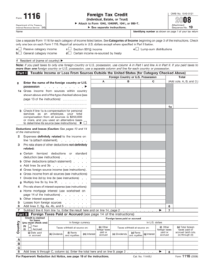 Form 1116 Foreign Tax Credit