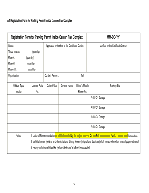 Parking Permit Registration Form