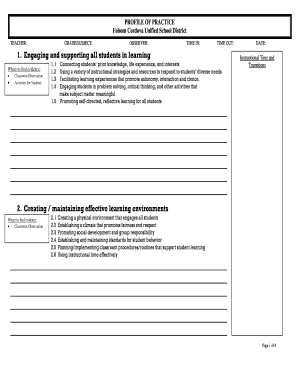 Teacher Evaluation Form