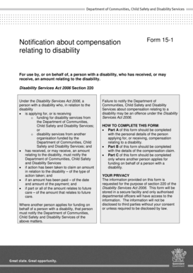 Disability Compensation Notification Form 15-1