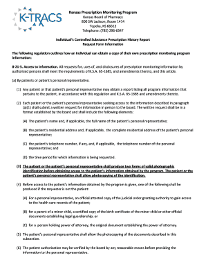 Kansas Prescription Monitoring Program Request Form
