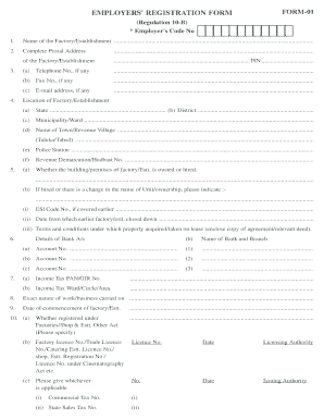 Employers Registration Form