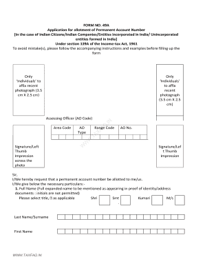 FORM NO 49A Application for allotment of - vatfaq