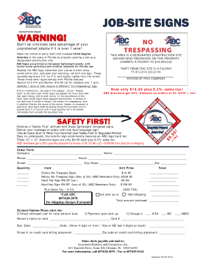 Florida Jobsite Felony No Trespass Sign