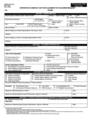 Interstate Compact on the Placement of Children Request Form
