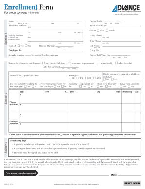 Group Life Insurance Enrollment Form