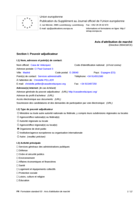 Avis d’attribution de marché