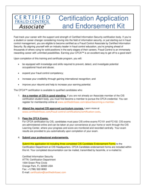Certified Fraud Control Associate Application