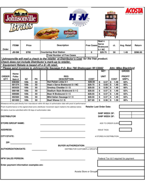Johnsonville Sausage Equipment Rebate Form