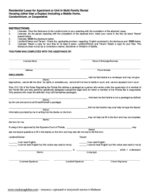 Florida Residential Lease Agreement