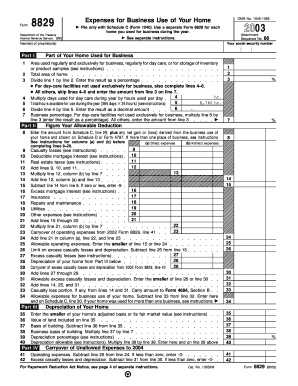 IRS Form 8829 Expenses for Business Use of Your Home