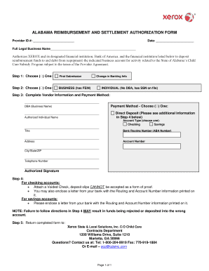 Alabama Child Care Subsidy Reimbursement Form