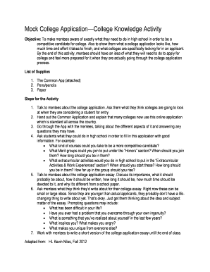 College Application Template