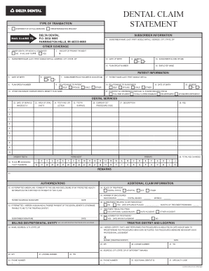 Delta Dental Claim Form