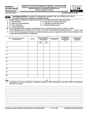 Schedule G Form 990 or 990-EZ