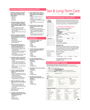 Sex & Long-Term Care Learner Feedback Form