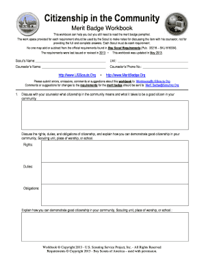 Citizenship in the Community Merit Badge Workbook