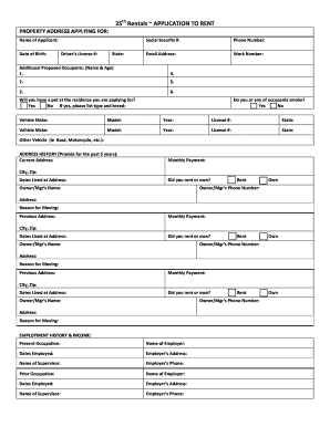 Rental Application Form