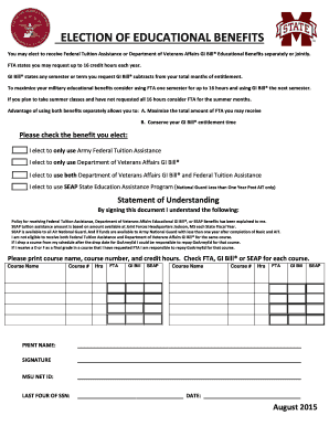 Election of Educational Benefits Form
