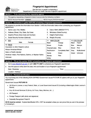Fingerprint Appointment Form