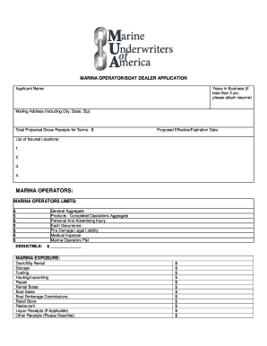 Marina Operator/Boat Dealer Application