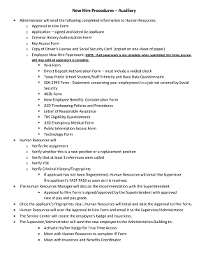 Approval to Hire Form