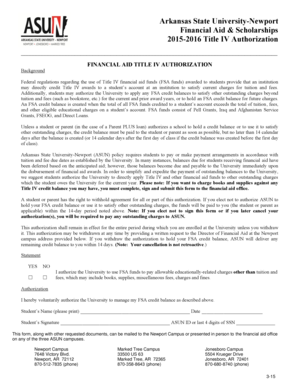Title IV Authorization Form