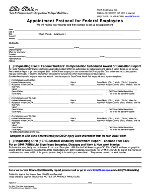 Federal Employee OWCP Injury Claim Information Form